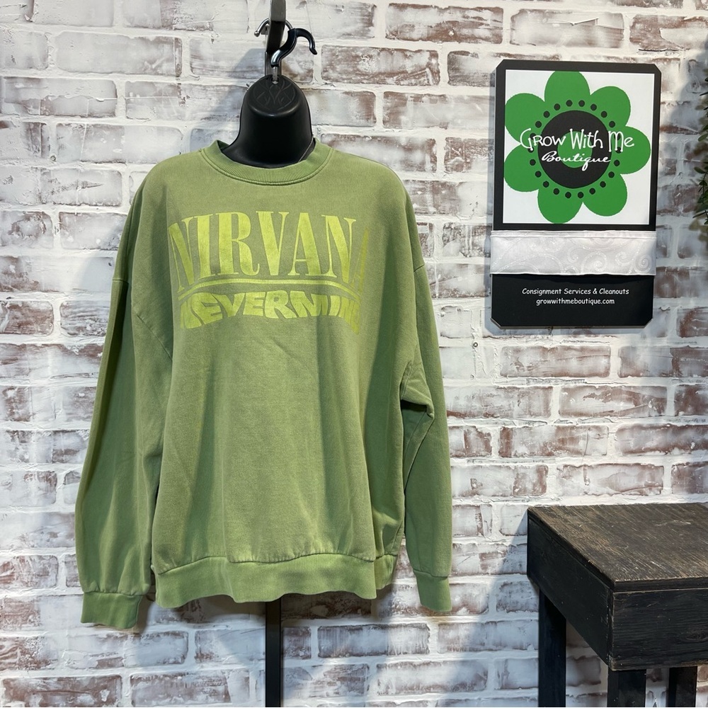NIRVANA Green Sweatshirt small